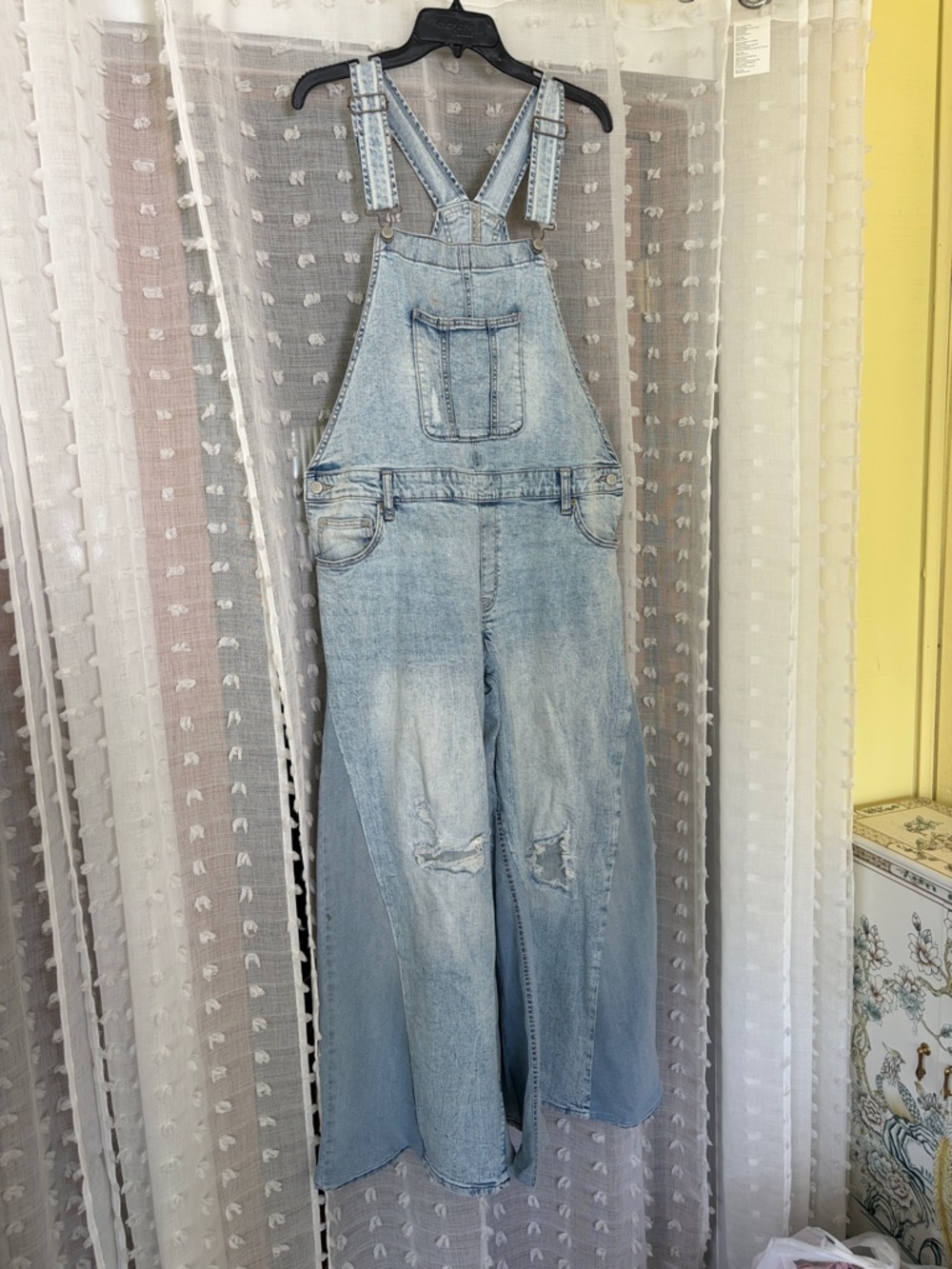 Up cycled denim overalls ( bell bottoms)